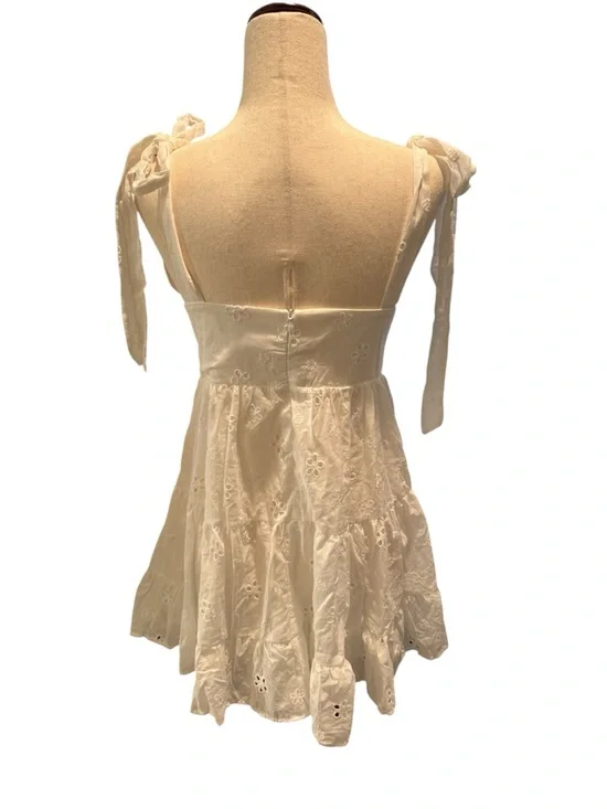 White Eyelet Tie-Shoulder Sundress Two Layers 6 Princess Polly - Picture 4 of 5